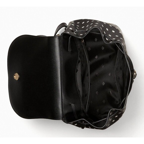 New Kate Spade Disney X Minnie Mouse Backpack Grain Leather Black Multi - Picture 4 of 4